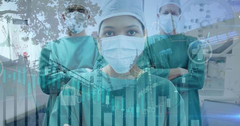 Diverse Medical Team Projecting Futuristic Healthcare Theme