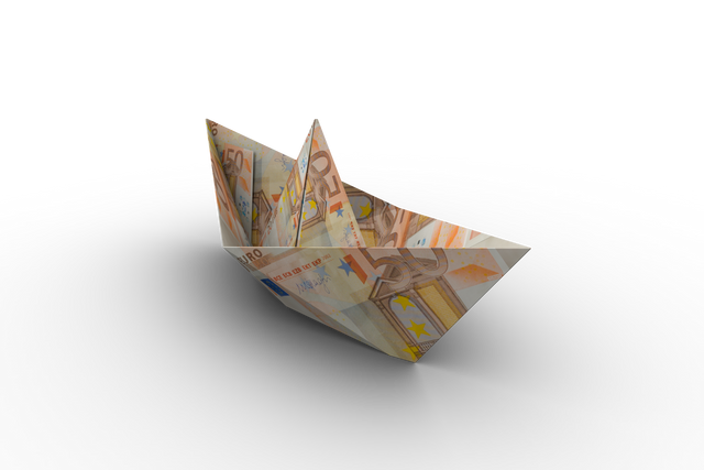 Origami Boat Made of Euros on Transparent Background Travel Money Concept - Download Free Stock Videos Pikwizard.com