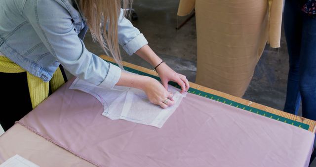 Tailor Working with Fabric Pattern for Sewing Project - Download Free Stock Images Pikwizard.com