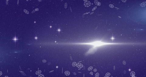 Snowflakes Falling on Purple Stellar Background