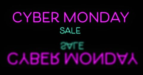 Neon Cyber Monday Sale Sign on Black Background - Download Free Stock Images Pikwizard.com