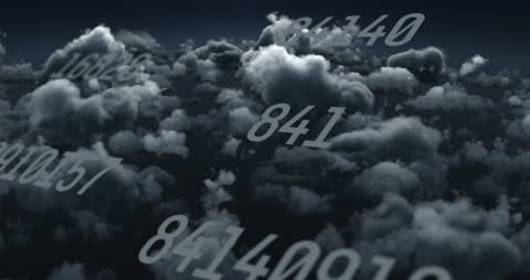 Animated Dynamic Data Processing in Cloud Concept