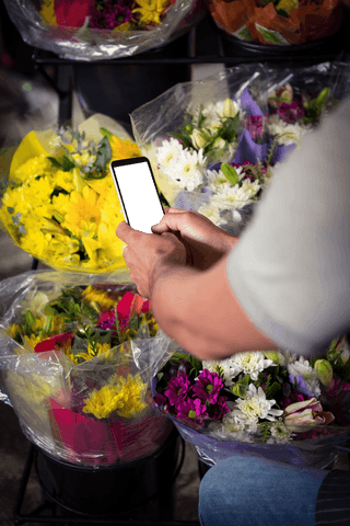 person buying flowers holding mobile phone transparent background - Download Free Stock Videos Pikwizard.com