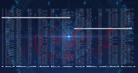 Red Wireframe Vehicle Telemetry Overlay on Futuristic Neon Data Dashboard for Autonomous Analysis