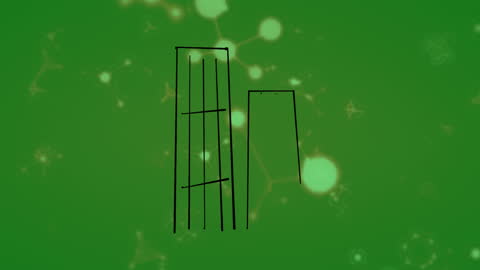 Abstract Geometric Animation on Molecular Green Background