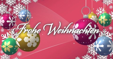 Festive christmas baubles with snowflakes
