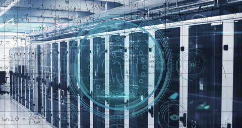 Digital Data Security and Processing Concept with Servers