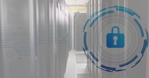 Data security concept in modern server room environment