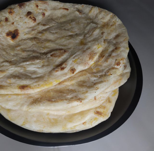 Close up of flat slices of baked roti bread on white background - Download Free Stock Photos Pikwizard.com