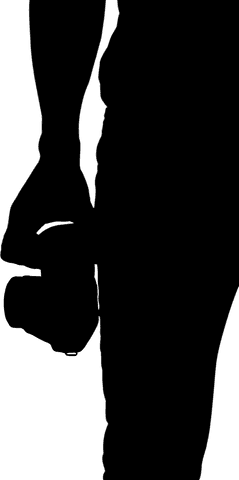 Photographer Silhouette Holding Camera on Transparent Background - Download Free Stock Videos Pikwizard.com