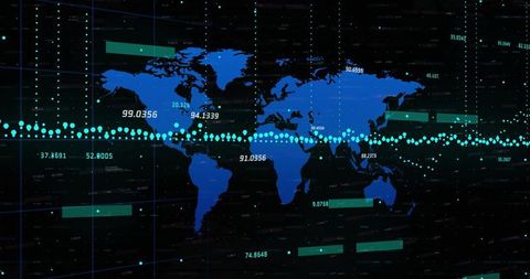 Global Data Analytics Illustrating World Economic Trends