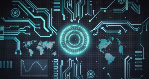 Futuristic Digital Interface with Data and Global Connections - Download Free Stock Images Pikwizard.com