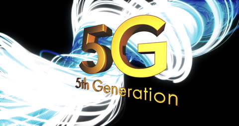 5G Technology Concept with Neon Light Trails