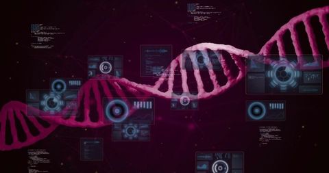 Futuristic DNA Helix with Digital Holographic Displays