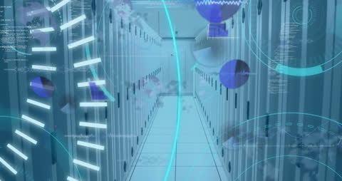 Futuristic Data Processing in Server Room with 5G Elements