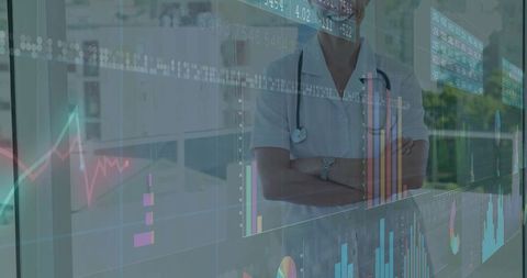 Confident Female Doctor Analyzing Medical Data at Hospital