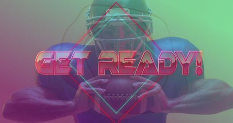 Neon football get ready concept with player and vibrant design