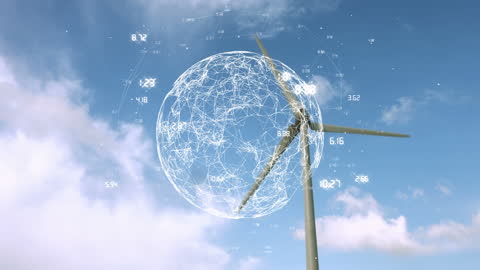 Innovative Wind Turbine with Digital Data Overlay