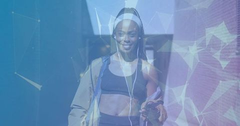 Dynamic Network Digital Aura over Smiling Athlete