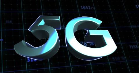 5g technology concept with digital grid background