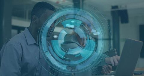 Digital Collaboration Team Working Efficiently with Futuristic Interface