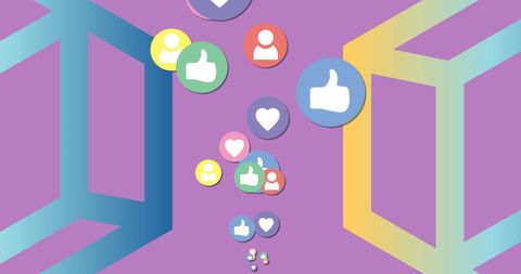 Social Media Engagement Concept with Like and Love Icons