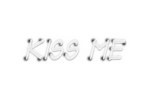 Kiss Me Text with Stylish Font Transparent Background