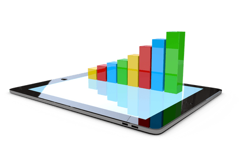 transparent tablet displaying colorful 3d bar graph illustration - Download Free Stock Videos Pikwizard.com