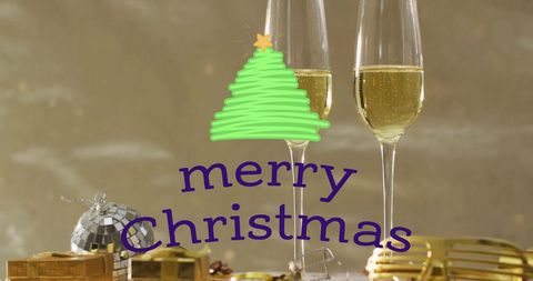 Festive christmas champagne toast celebration