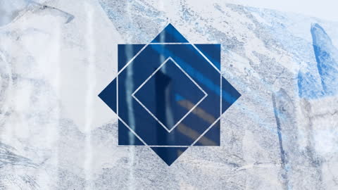 Animated Geometric Shapes Over City