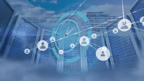 Abstract Network Connections Concept in Digital Cityscape