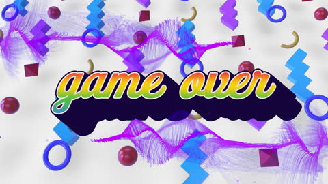 Colorful Game Over Animation with Abstract Shapes
