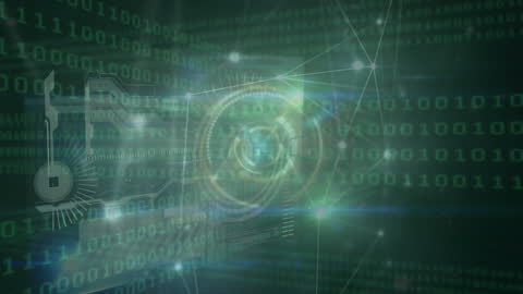 Digital Cybersecurity Network with Binary Code and Data Lens