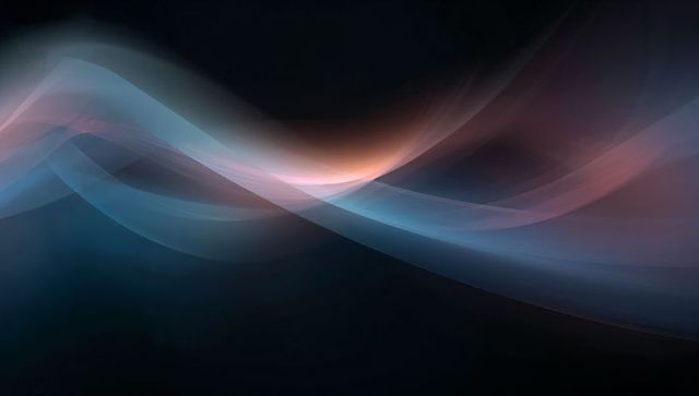 Abstract Flowing Ribbons with Pastel Gradients on Black Background