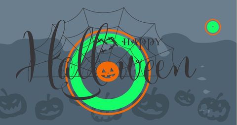 Happy Halloween Text with Jack-o'-Lantern Pumpkins - Download Free Stock Images Pikwizard.com