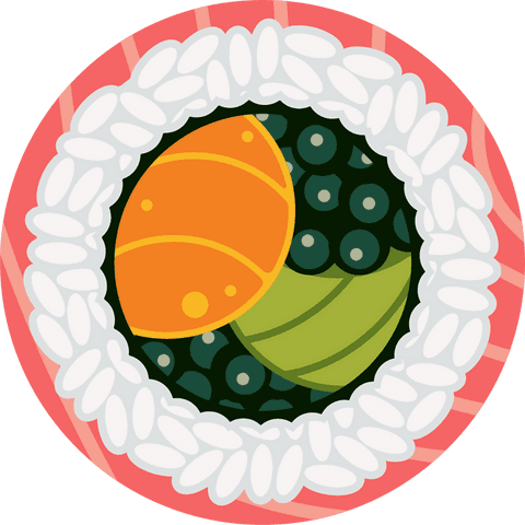flat design sushi roll with salmon and roe transparent background - Download Free Stock Videos Pikwizard.com