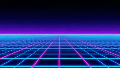 Seamless Looping Futuristic Neon Grid in Virtual Cyberpunk Setting