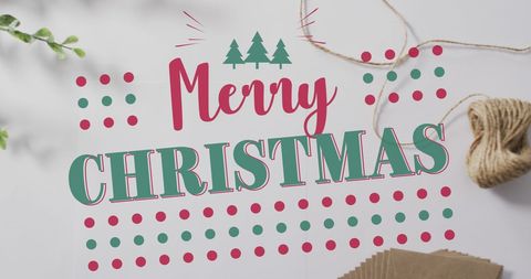 Festive Merry Christmas Greeting with Seasonal Decorations