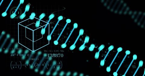 Digital Representation of DNA Strand with Mathematical Formulas - Download Free Stock Images Pikwizard.com