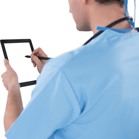 transparent surgeon using tablet with stylus - Download Free Stock Videos Pikwizard.com