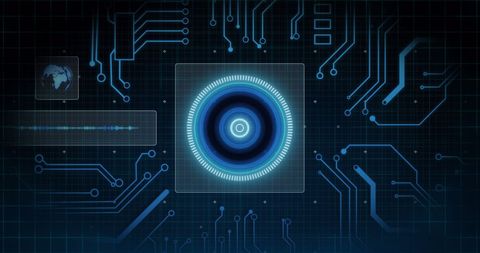 Futuristic Digital Interface Display With Circuit Patterns - Download Free Stock Images Pikwizard.com