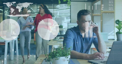 Global Technology Concept with Businessman and Digital Overlay