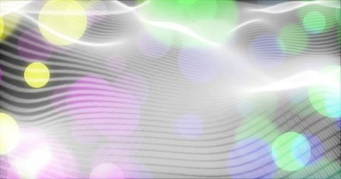 Futuristic digital waves with pastel bokeh and grid pattern