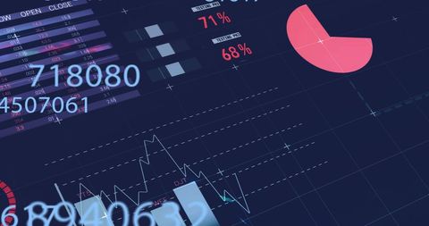 financial data analysis with digital charts and graphs on dark background - Download Free Stock Images Pikwizard.com