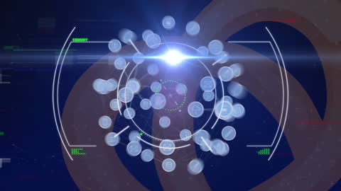 High-Tech Data Processing Animation Concept with Globe
