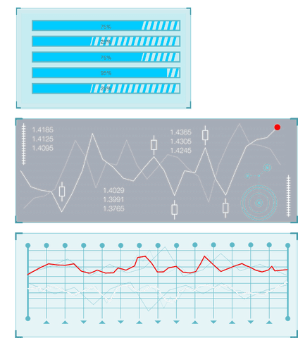transparent canvas with progress bars and financial charts - Download Free Stock Videos Pikwizard.com