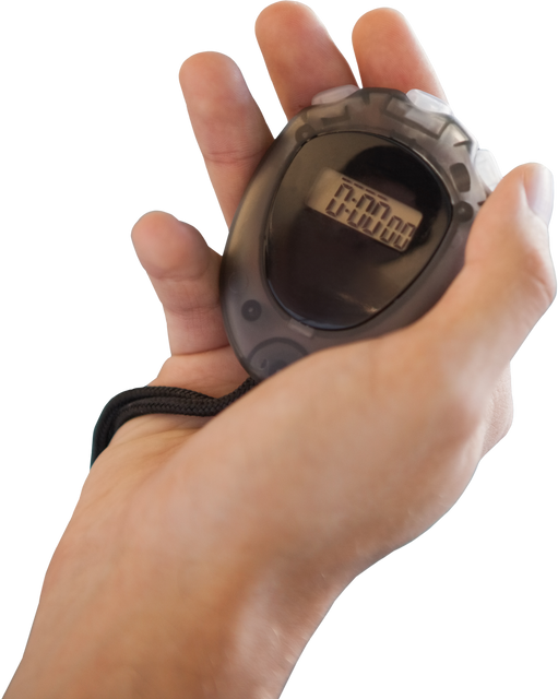 Close-Up of Hand Holding Modern Transparent Stopwatch for Sports Timing - Download Free Stock Videos Pikwizard.com