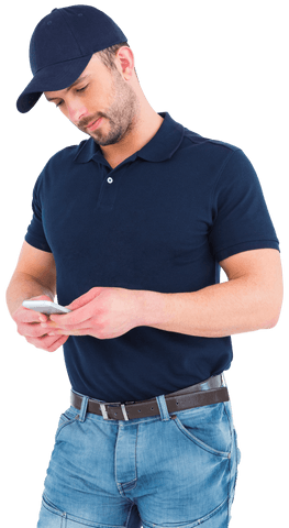 Transparent View of Man Texting on Mobile Device in Casual Attire - Download Free Stock Videos Pikwizard.com