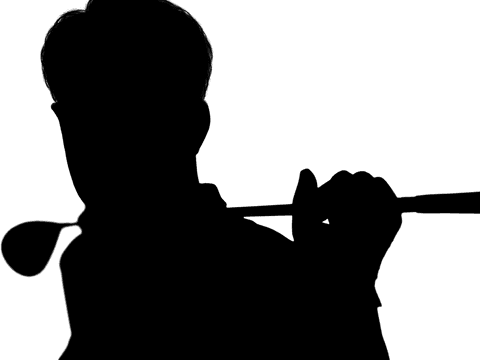 Male Golf Player Silhouette on Transparent Background for Sports Design