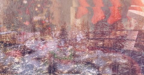 Dreamy Winter Landscape Blending with Christmas Decorations